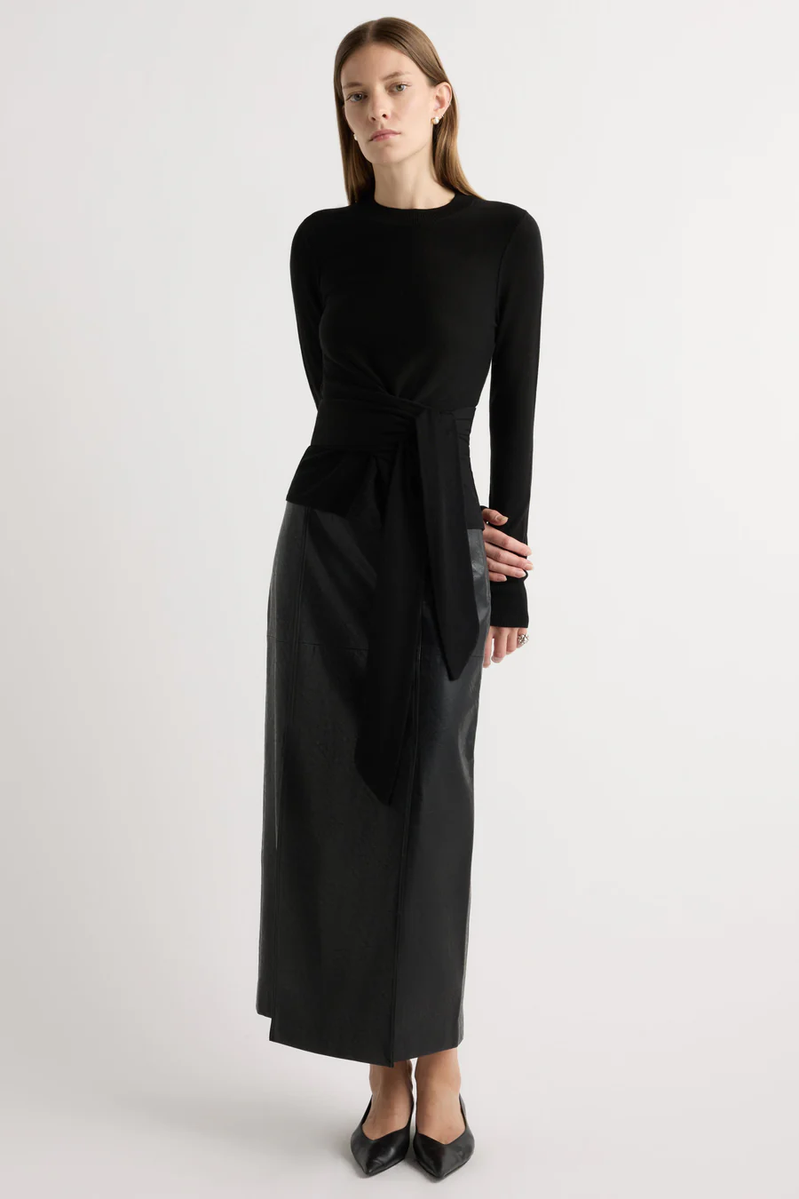 Robin Tie-Front Tencel-Wool Sweater thumbnail 2