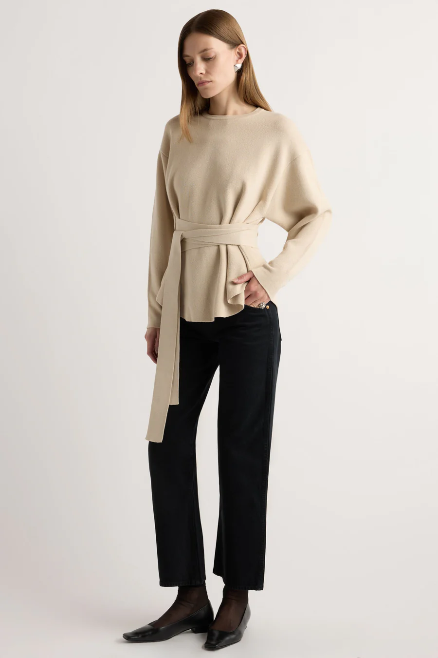 Nara Tie-Front Knit Sweater thumbnail 2