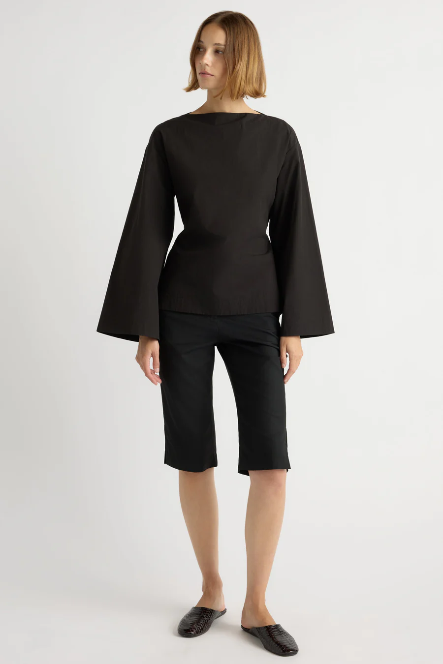 Lilian Sculpted Flare-Sleeve Blouse thumbnail 2